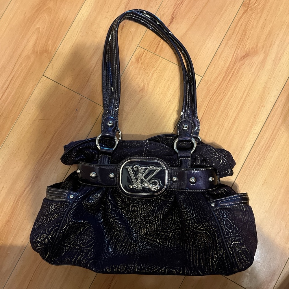 Vintage Y2K Purple Handbag Shoulder Bag Purse Kathy Van Zeeland